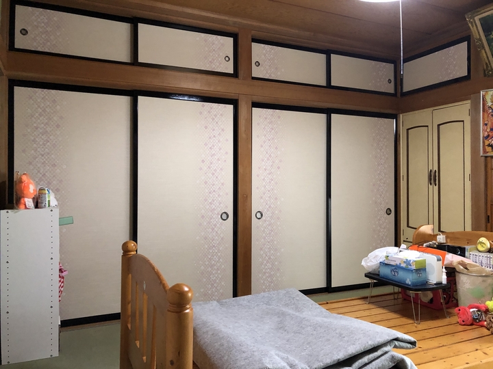 福島県耶麻郡磐梯町のお家で古くなった襖を張替えた内装リフォーム